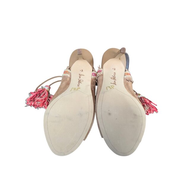 Sam Edelman Artie 2 Fringe Open Toe Bootie Heels - Size 8.5 - Picture 7 of 13